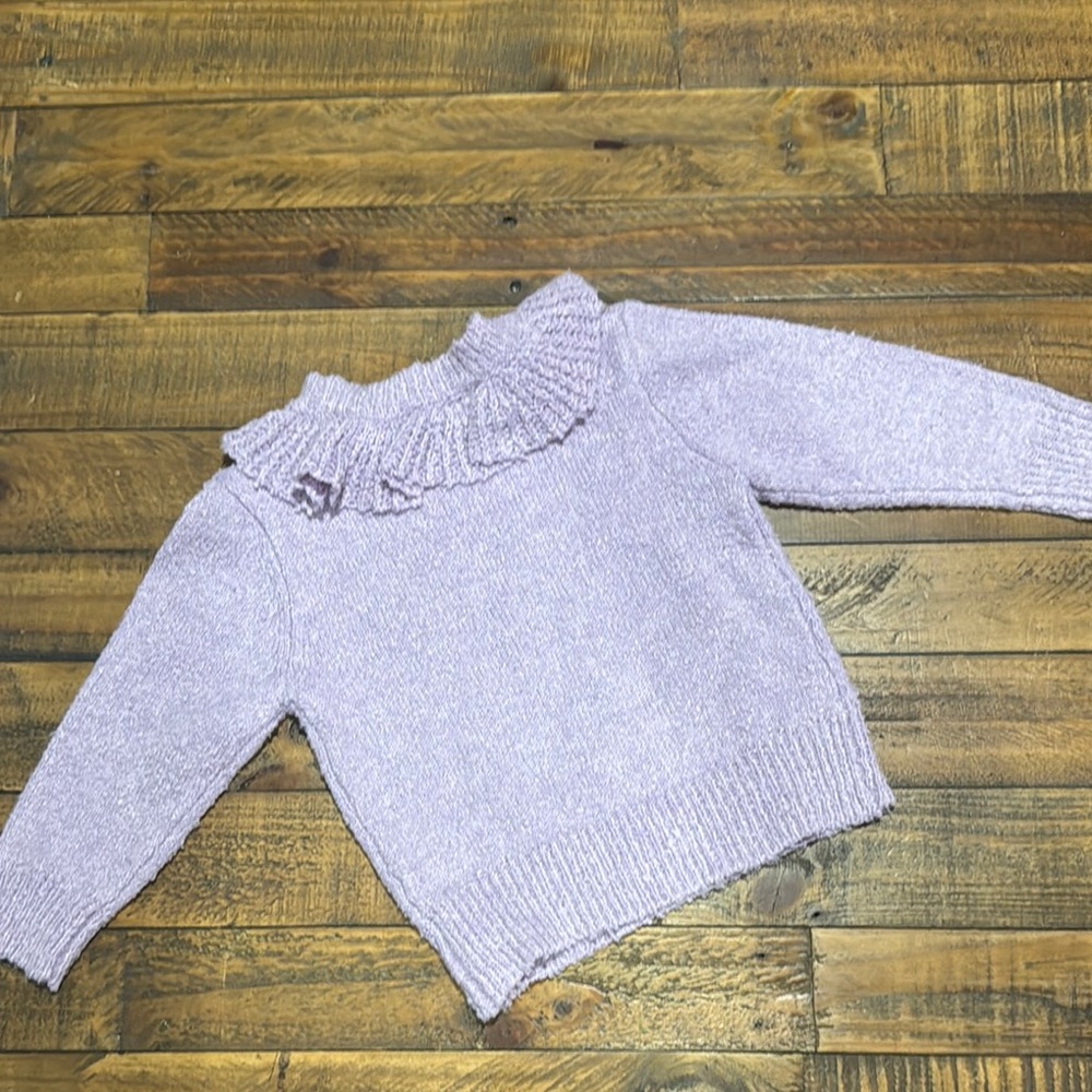 Lavender Ruffle Knit Sweater - Picture 4 of 5